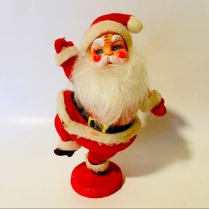 Vintage Felt Flocked Dancing Santa